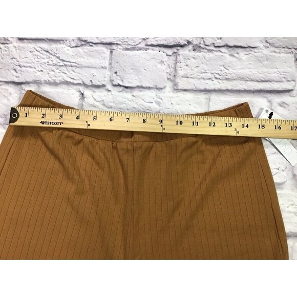 Abound Womens Ribbed Knit Flare Tan Elastic Waist Pull On Pants Size Medium - Picture 4 of 6